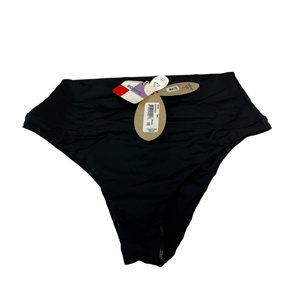 Prana‎ Aurelia Bottom XS Black High Waist Bikini Swimsuit Bottoms Women's NWT